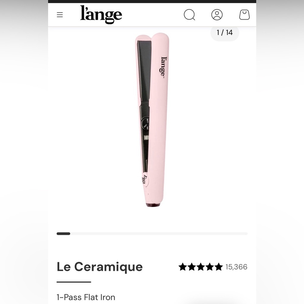 Lange Light Pink Ceramic Hair Straightener